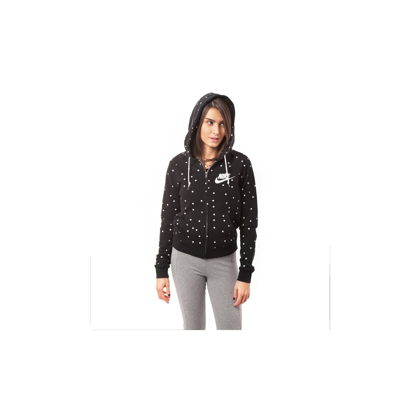 Bluza damska NIKE BLUZA RALLY FZ HOODY-AOP 642740010 kolor czarny
