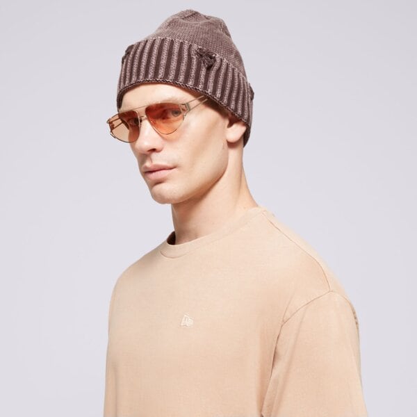 Koszulka męska NEW ERA T-SHIRT NE WASHED OS NONE 60502670 kolor brązowy