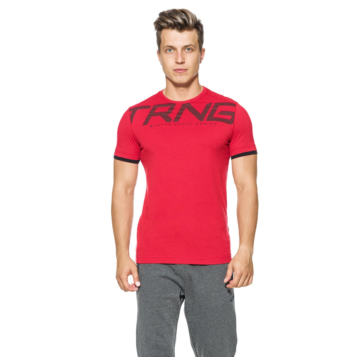 Koszulka męska LOTTO T-SHIRT SS BRYAN V PRT s8532 kolor czerwony