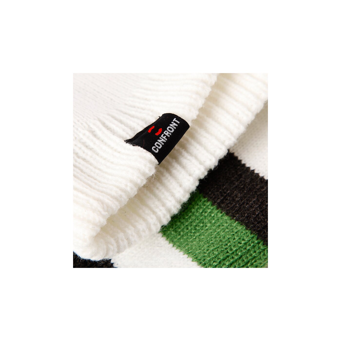 Czapka zimowa damska CONFRONT CZAPKA GREEN STRIPES BEANIE cf33cau19 kolor multicolor