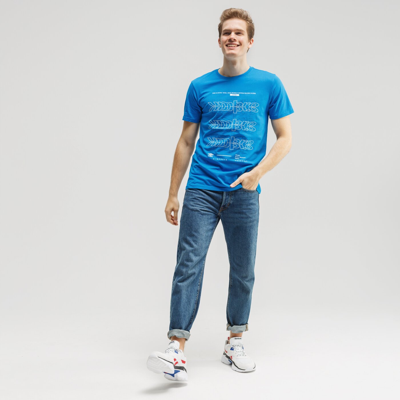 Koszulka męska UMBRO T-SHIRT LOUD ul120tsm28001 kolor niebieski