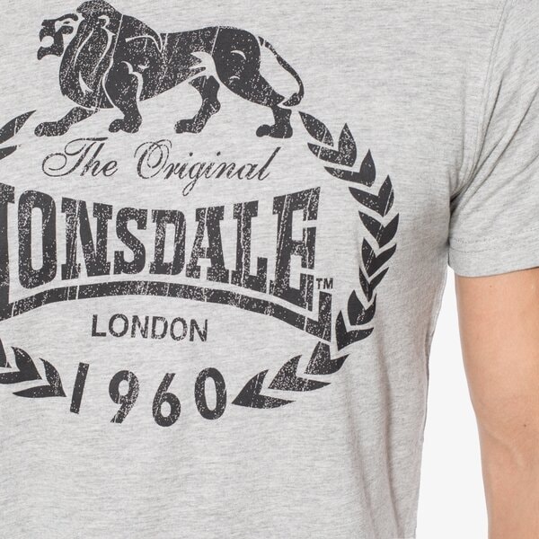 Koszulka męska LONSDALE T-SHIRT SS MARL GREY tsm17ld0061004 kolor szary