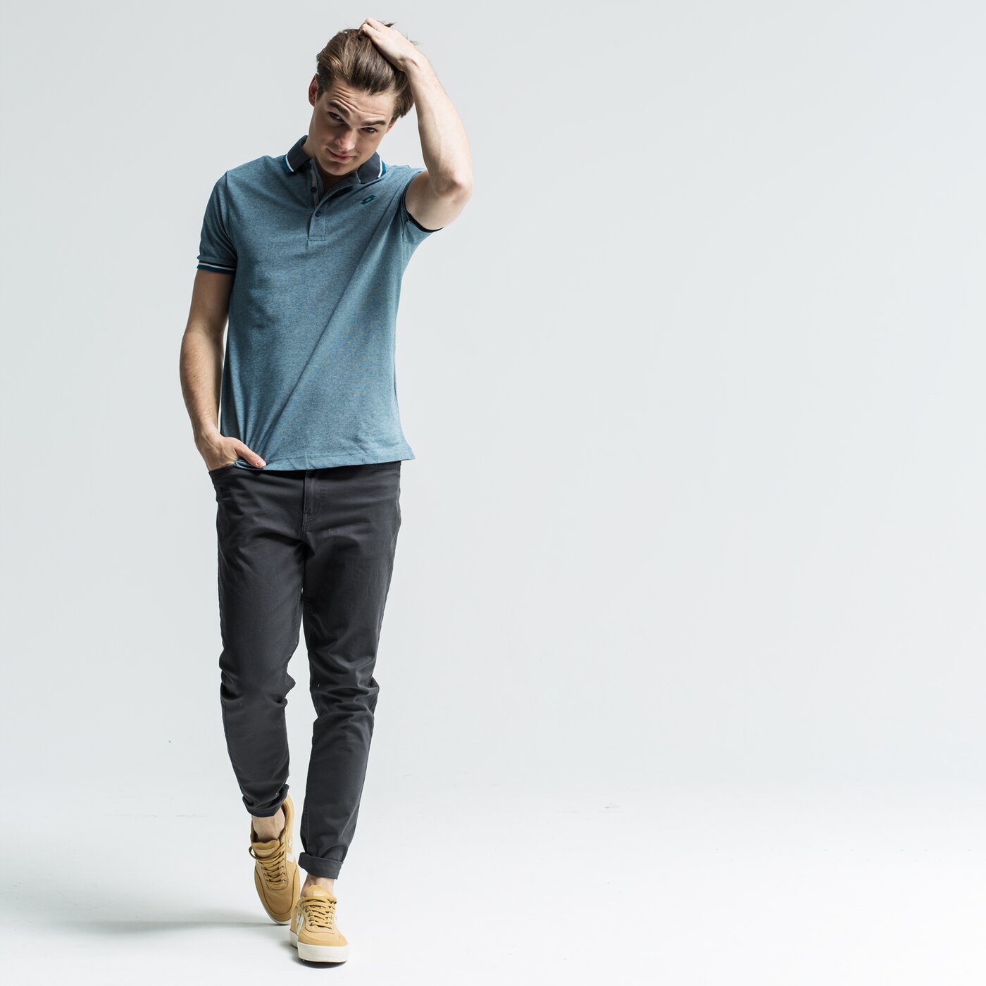 Koszulka polo męska LOTTO POLO L73 PLUS PQ l54615-1q7 kolor niebieski