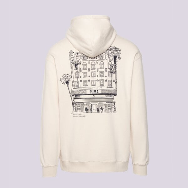 Bluza męska PUMA BLUZA Z KAPTUREM GRAPHICS PUMA HOTEL HOODIE TR 629640 87 kolor biały