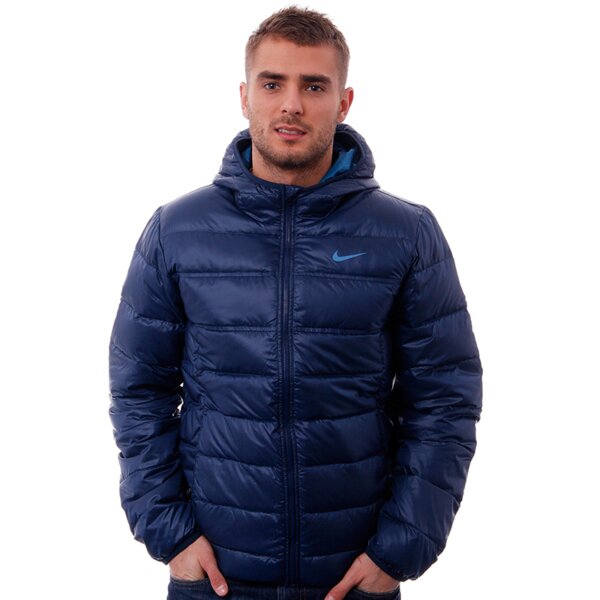 Kurtka zimowa męska NIKE KURTKA HOODED LT WT DOWN 477128449 kolor granatowy
