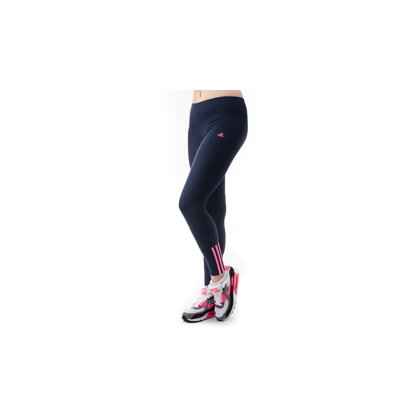 Spodnie dresowe damskie ADIDAS SPODNIE ESS MID 3STIGHT s20943 kolor granatowy
