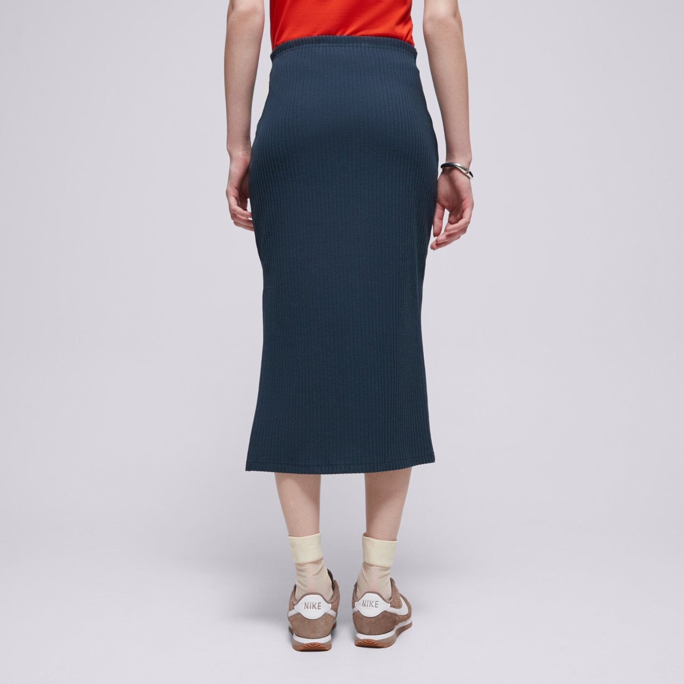 Sukienka damska NIKE SPÓDNICZKA W NSW NK CHLL KNT RIB MD SKIRT fq1636-478 kolor granatowy