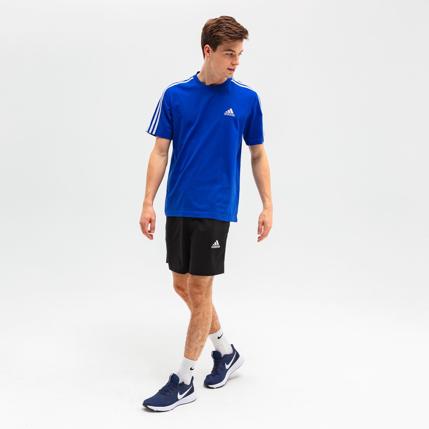 Koszulka męska ADIDAS T-SHIRT SS M 3S SJ T h12177 kolor niebieski