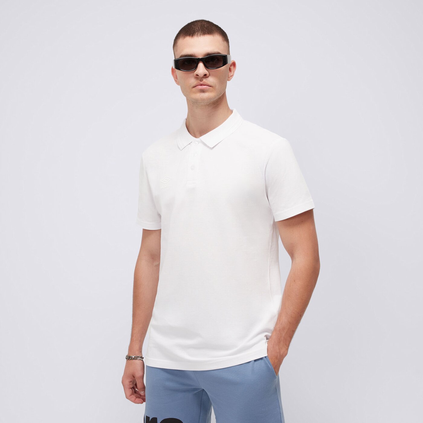 Koszulka polo męska UMBRO POLO ESS ul125pom90002 kolor biały