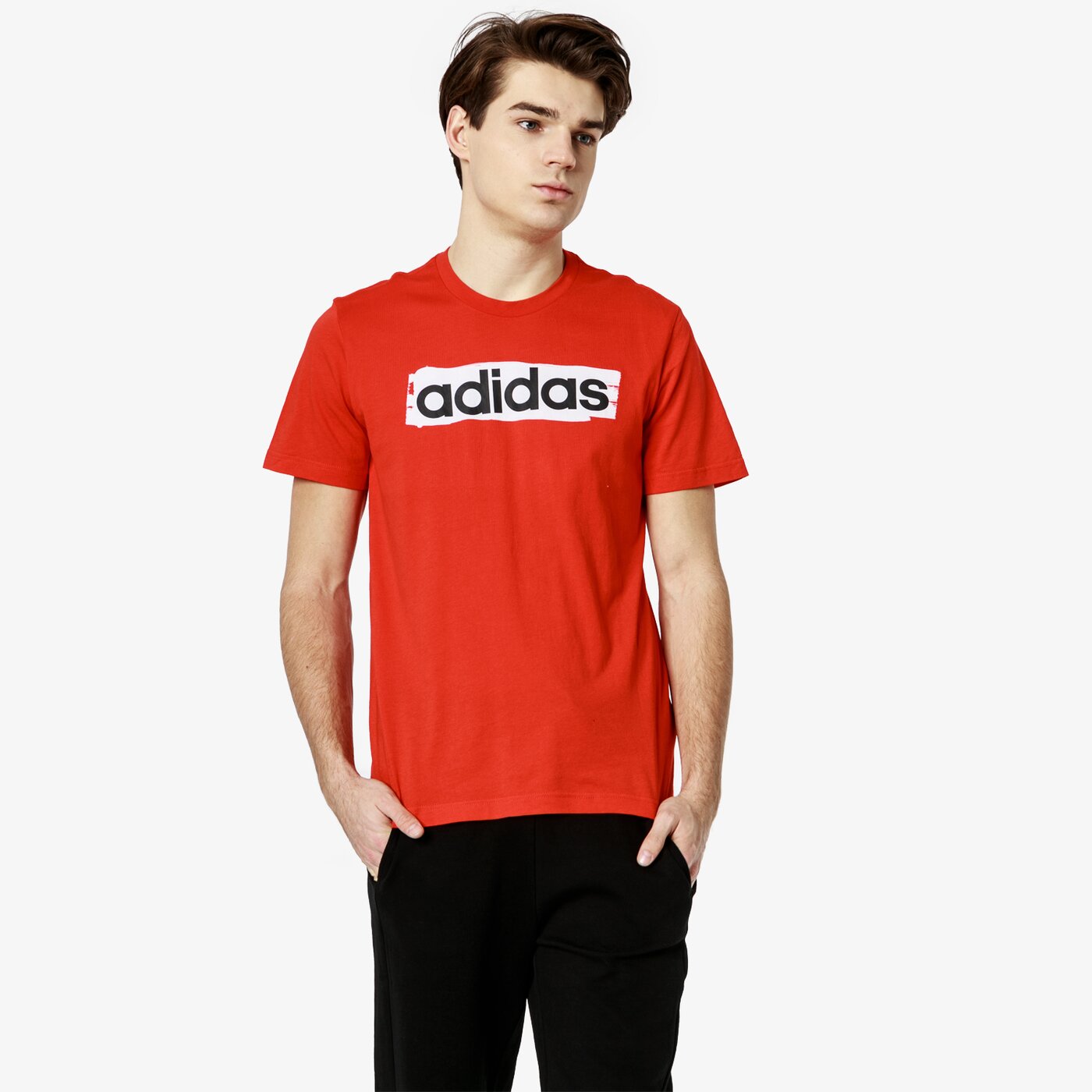 Koszulka męska ADIDAS T-SHIRT SS E LIN BRUSH T dv3053 kolor czerwony