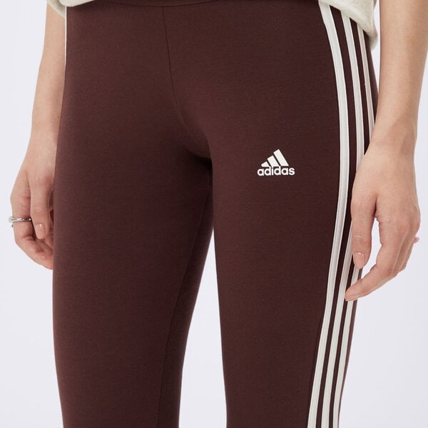 Spodnie dresowe damskie ADIDAS LEGGINGS W 3S iy4192 kolor brązowy