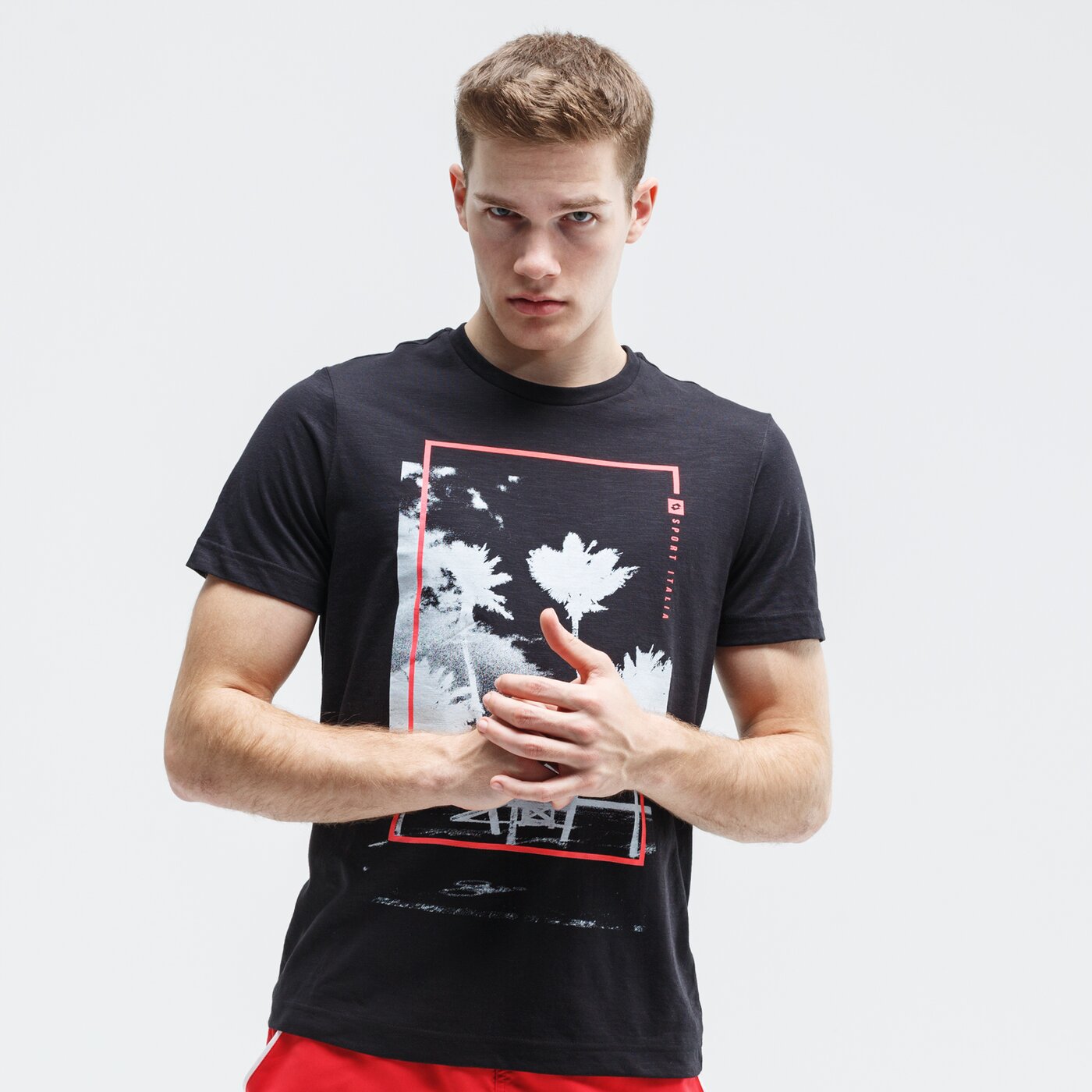 Koszulka męska LOTTO T-SHIRT BEACH PALM PL 213464-1cl kolor czarny