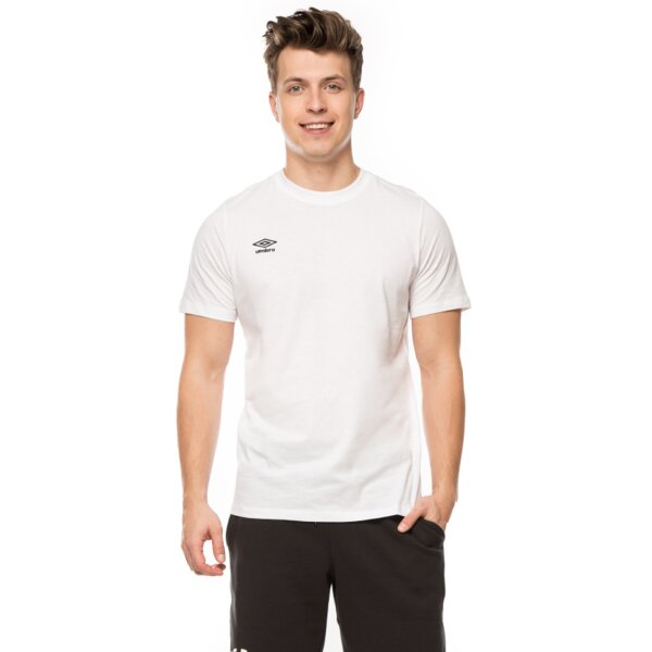 Koszulka męska UMBRO T-SHIRT SMALL LOGO CTN TEE 62293u002 kolor biały