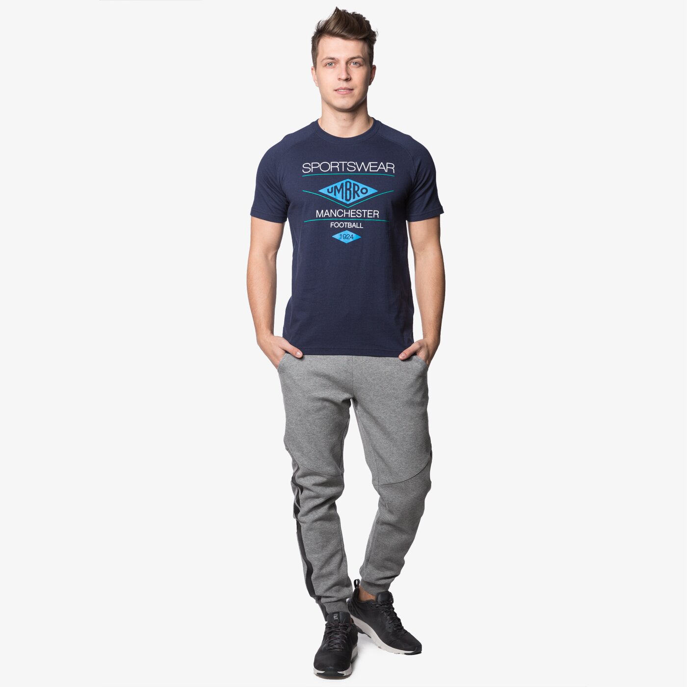 Spodnie dresowe męskie UMBRO SPODNIE ABRA ul17spm05001 kolor szary