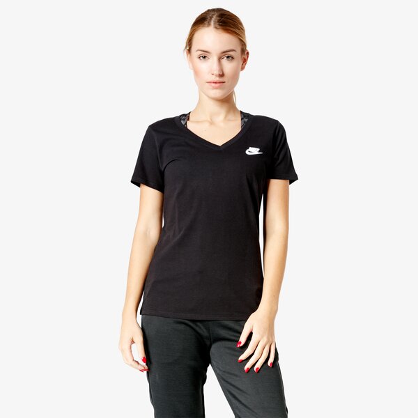 Koszulka damska NIKE T-SHIRT SS VNECK LBR 918619-010 kolor czarny