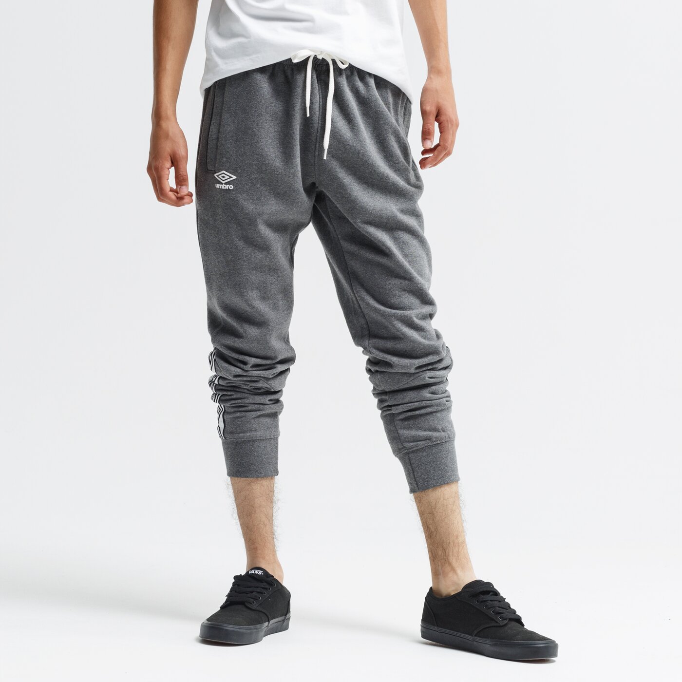 Spodnie dresowe męskie UMBRO SPODNIE FLEECE WITH CUFF TAPING 55194u-77n kolor szary