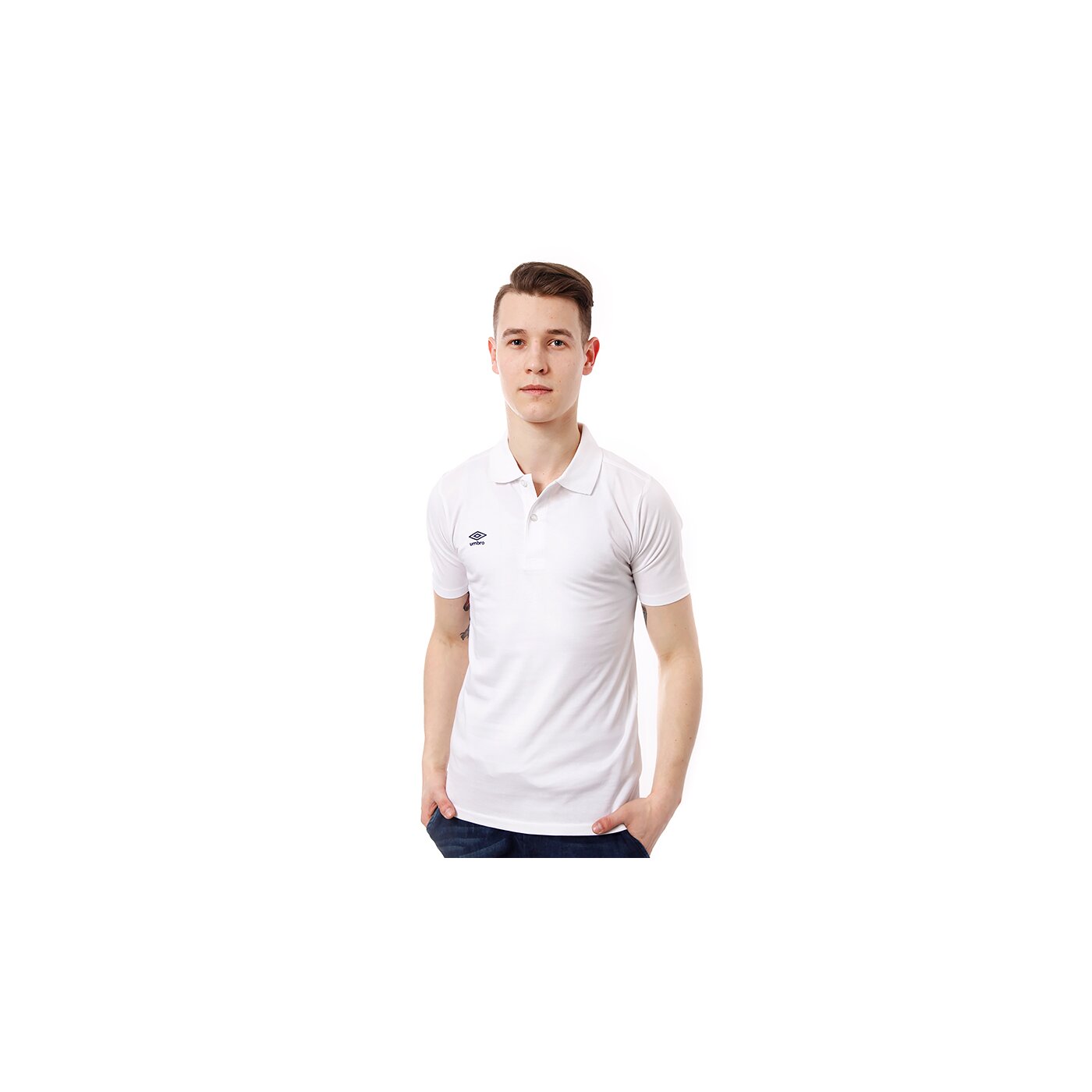 Koszulka polo męska UMBRO POLO JERSEY POLO 62294u86d kolor biały