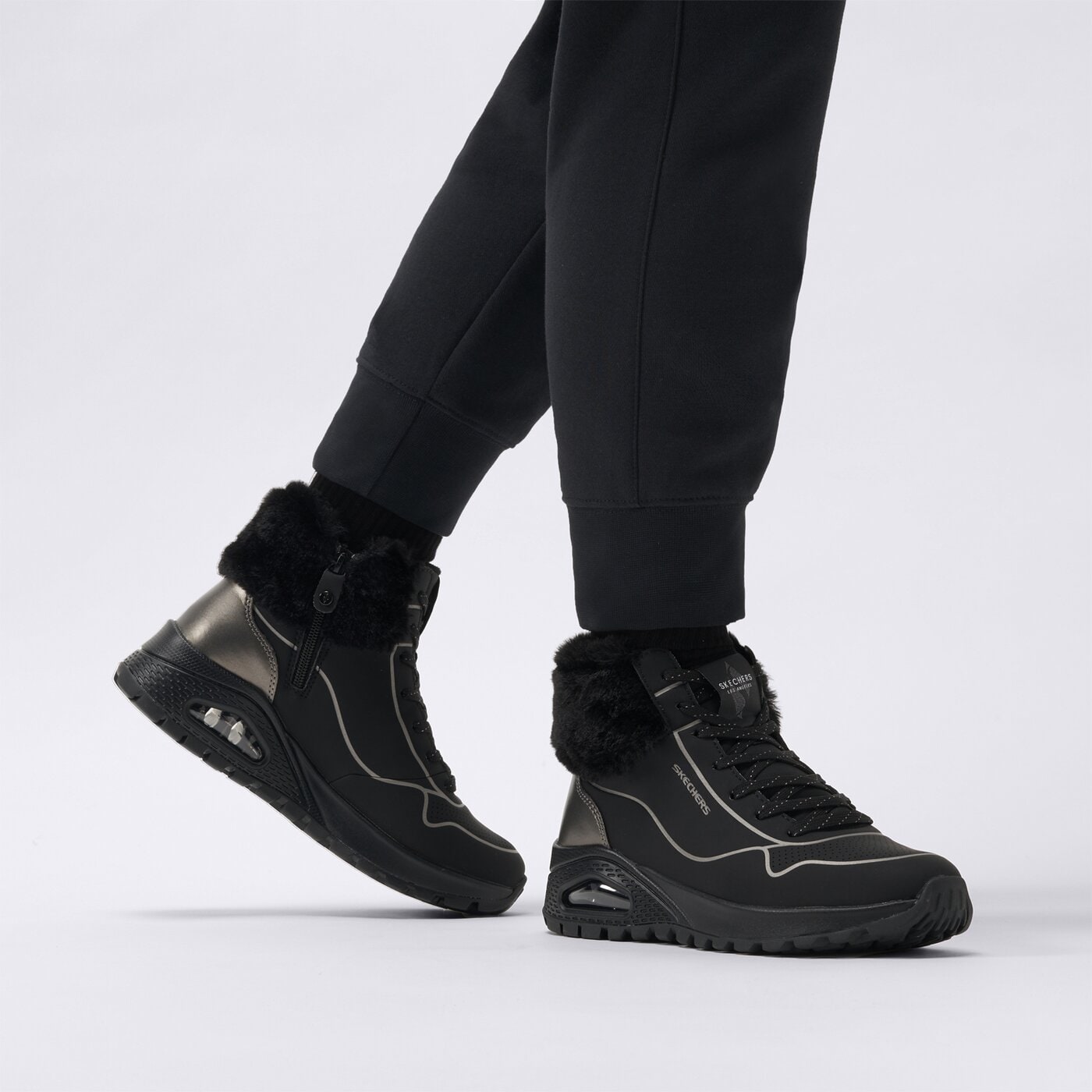 Buty sportowe damskie SKECHERS UNO RUGGED 167993bkpw kolor czarny