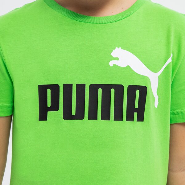 Koszulka dziecięca PUMA T-SHIRT SS ESS+ 2 COL LOGO B 586985 46 kolor zielony