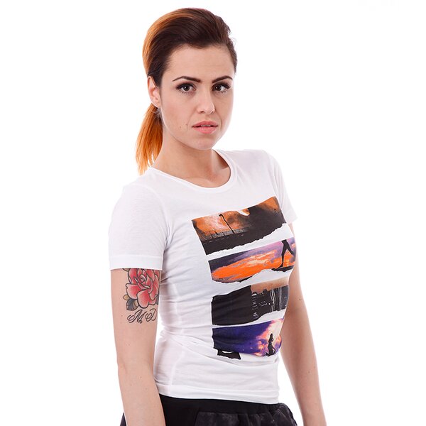 Koszulka damska NIKE T-SHIRT SUNSET SS TEE 534208100 kolor biały