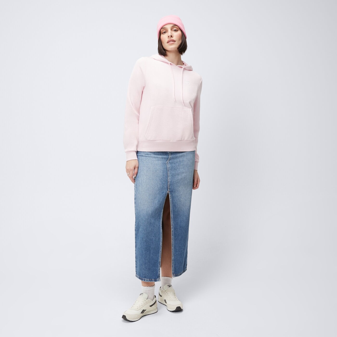 Bluza damska REEBOK BLUZA Z KAPTUREM RI SL FRENCH TERRY HOODIE 100215185 kolor różowy