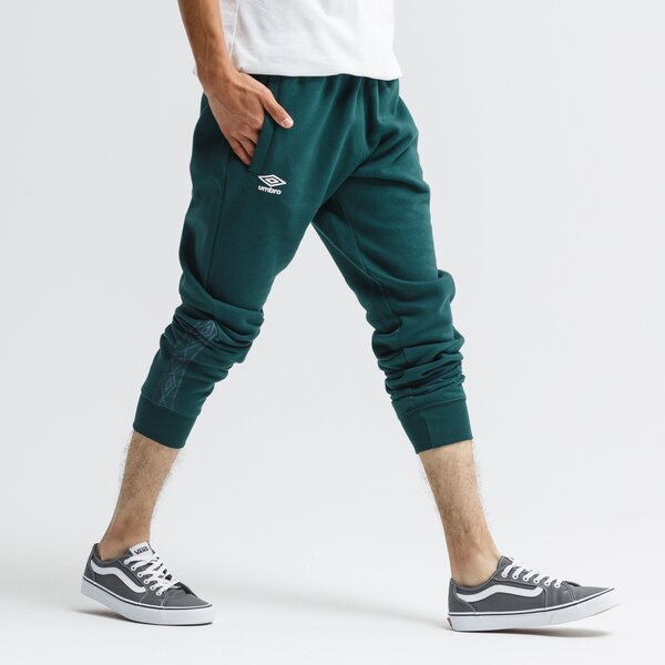 Spodnie dresowe męskie UMBRO SPODNIE FLEECE WITH CUFF TAPING 55194u-jey kolor zielony