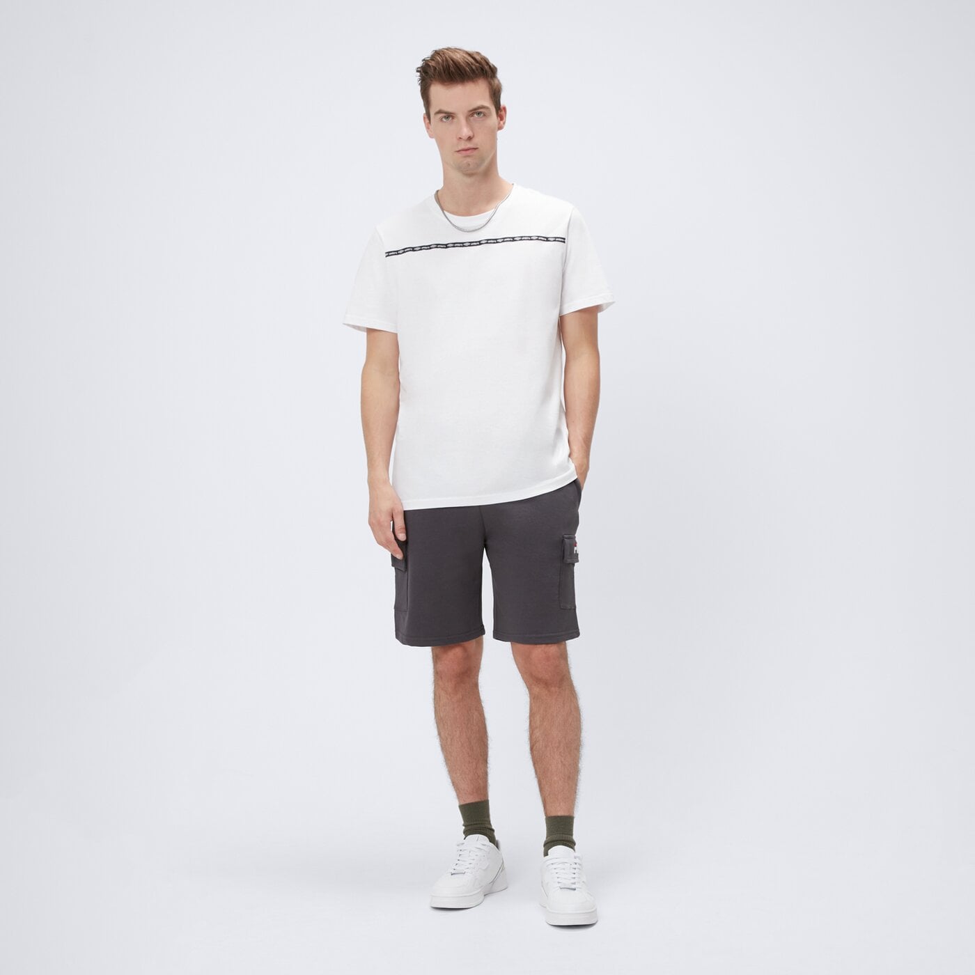 Koszulka męska UMBRO T-SHIRT ESS STRIPE ul125tsm07002 kolor biały