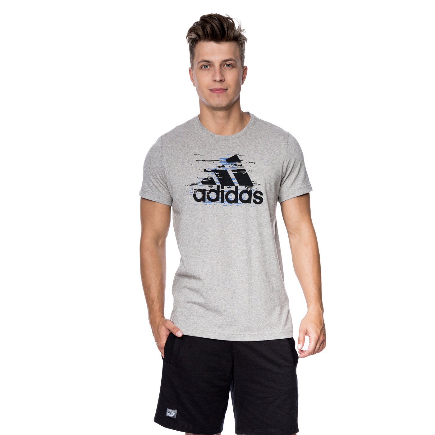 Koszulka męska ADIDAS T-SHIRT ESS LOGO ay7176 kolor szary