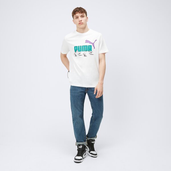 Koszulka męska PUMA T-SHIRT SS GRAPHICS SNEAKER TEE 680178 02 kolor biały