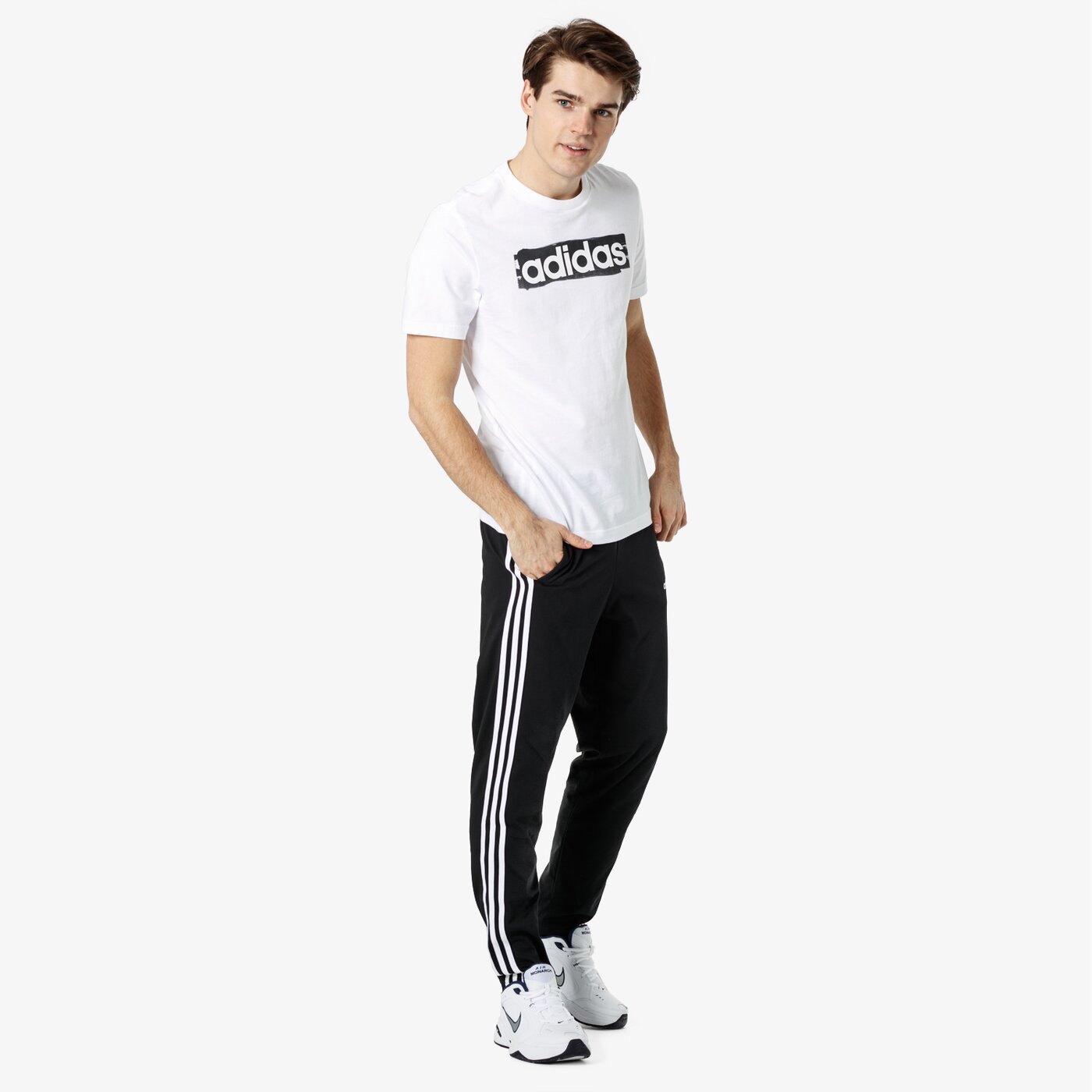 Koszulka męska ADIDAS T-SHIRT SS E LIN BRUSH T dv3050 kolor biały