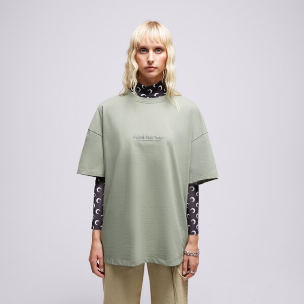 S.NOW JOB SIZEER T SHIRT “BLANK PAGE”-OLIVE si123tsu50003 kolor zielony