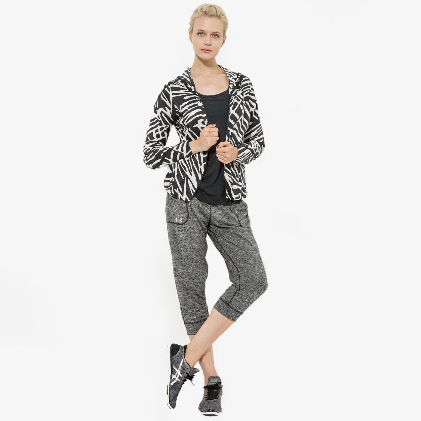 Spodnie dresowe damskie UNDER ARMOUR SPODNIE TWISTTECH 1271687001 kolor szary