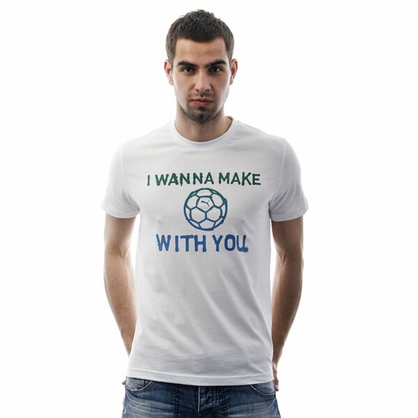 Koszulka męska PUMA T-SHIRT SS WANNA MAKE WITH U 74314803 kolor biały
