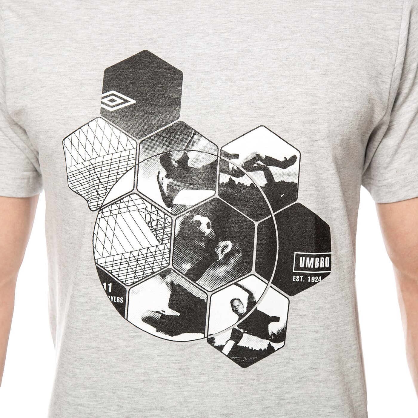 Koszulka męska UMBRO T-SHIRT PAWA ul16tsmpr059 kolor szary