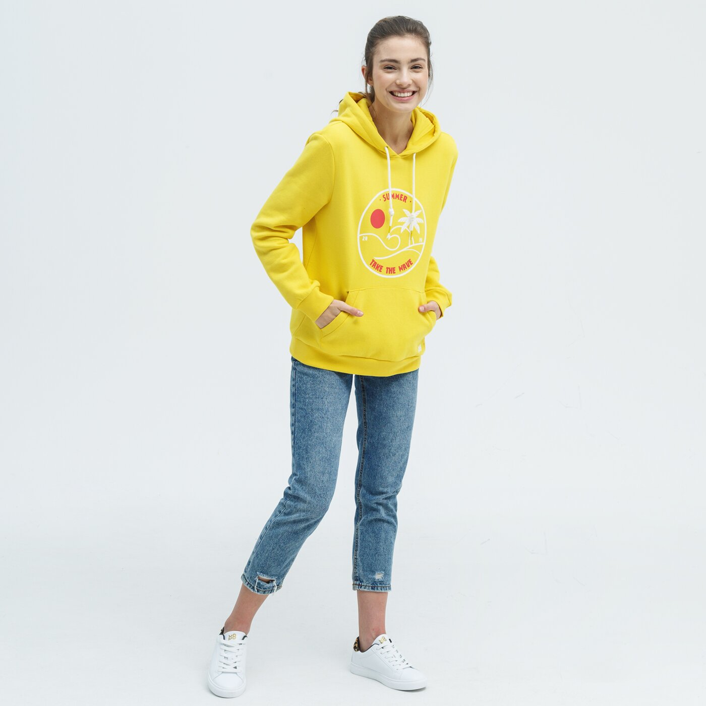 Bluza damska UP8 BLUZA Z KAPTUREM SKYLA up121bld35002 kolor żółty