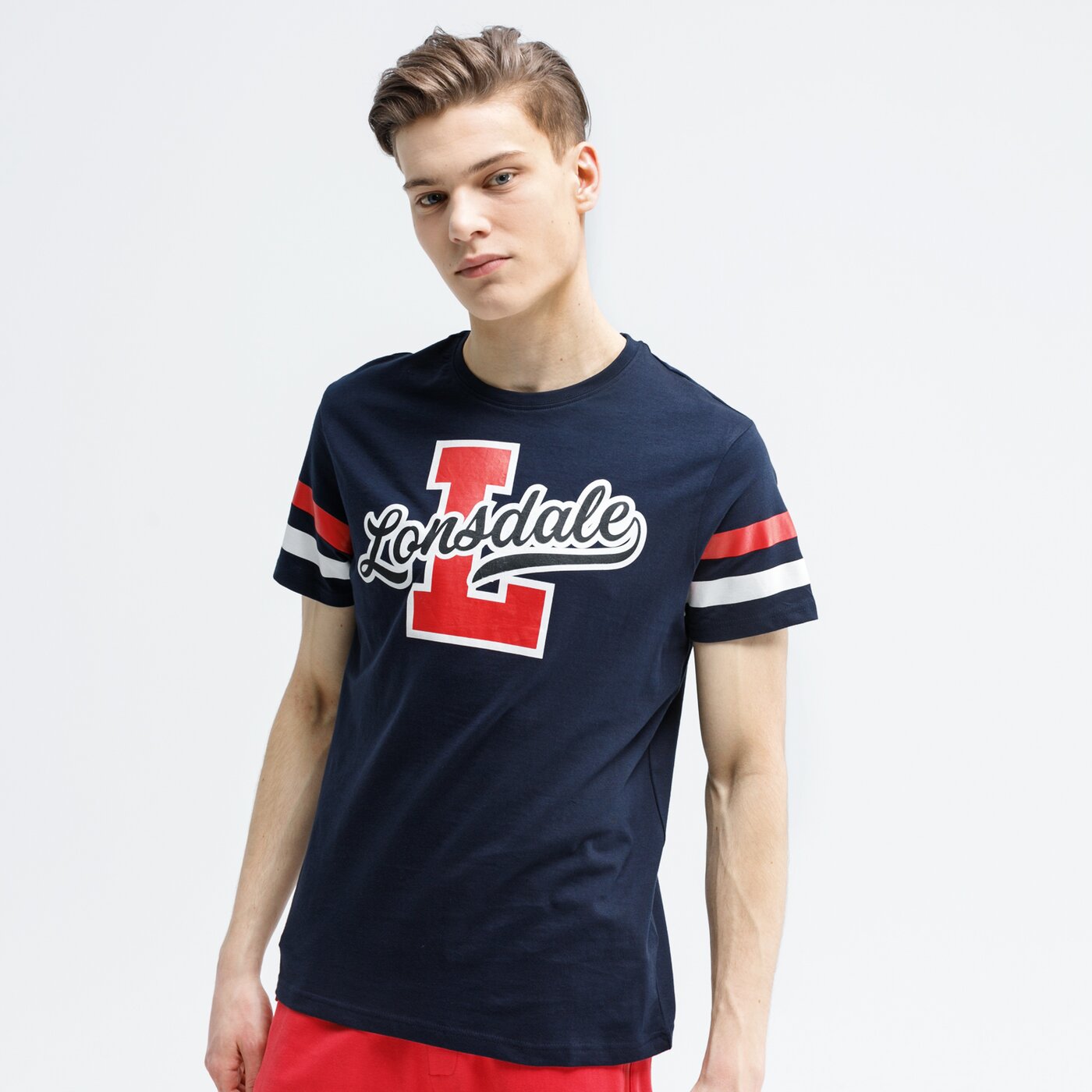 Koszulka męska LONSDALE T-SHIRT FRAMLINGHAM 115002-3076 kolor granatowy