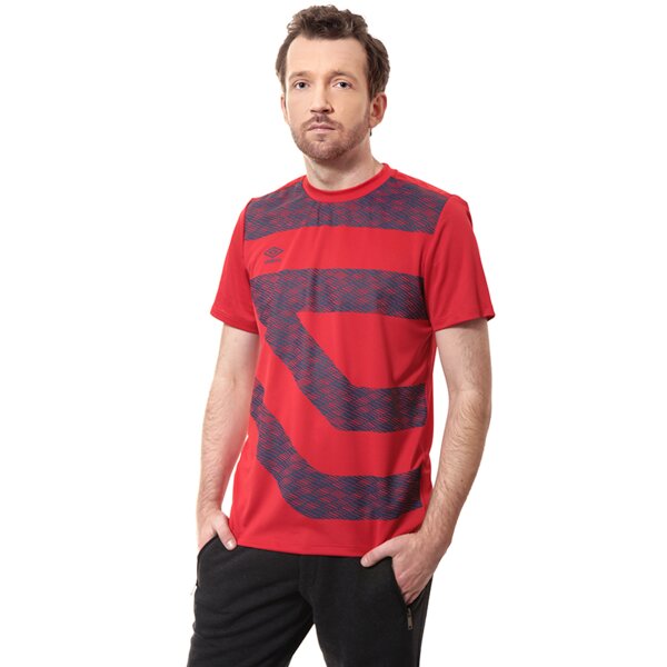Koszulka męska UMBRO T-SHIRT TRAINING DIAMOND GRAPHIC POLY TEE 62571u7ra kolor czerwony