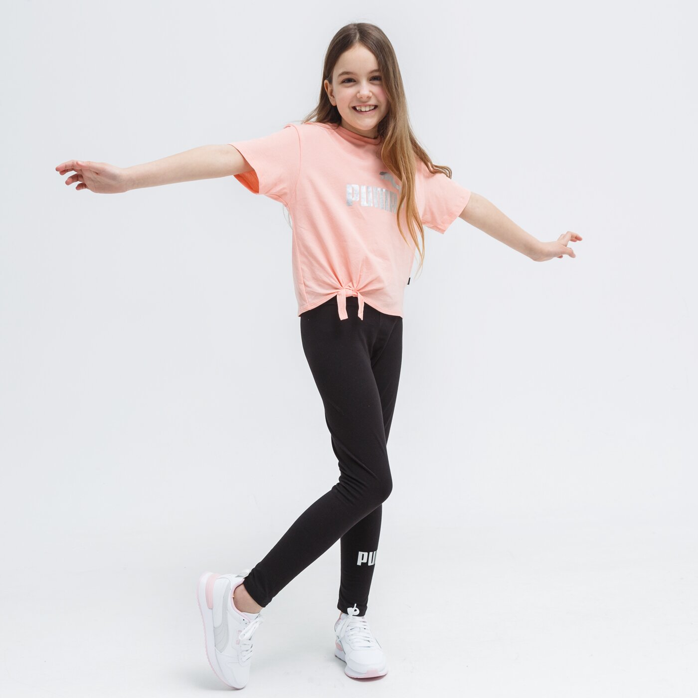 Koszulka dziecięca PUMA T-SHIRT ESS+ LOGO SILHOUETTE G 587044 26 kolor różowy