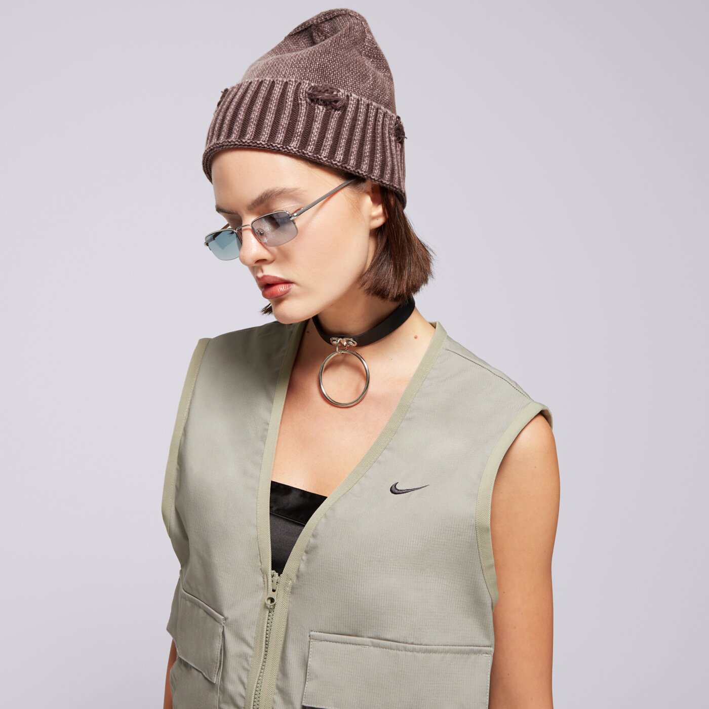 Bezrękawnik damski NIKE BEZRĘKAWNIK W NSW ESSTL WVN LSE CRGO VEST fv6310-320 kolor khaki