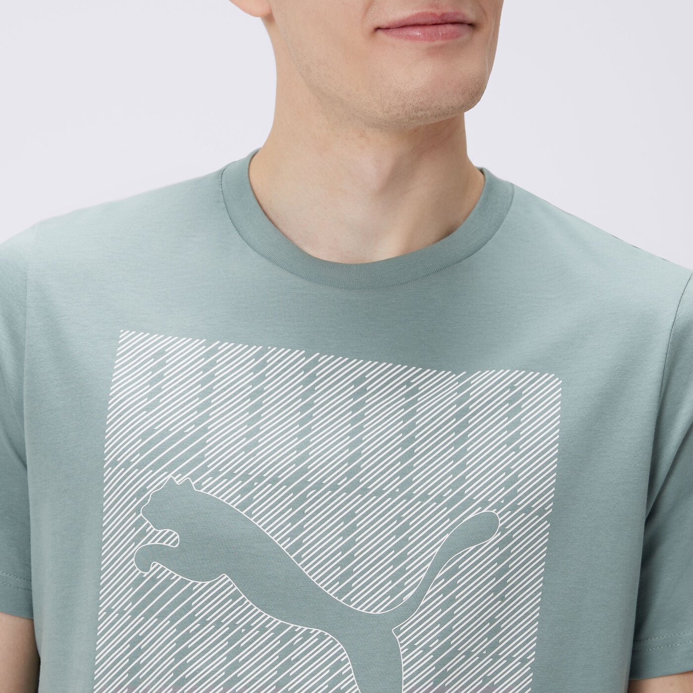 Koszulka męska PUMA T-SHIRT GRAPHICS PUMA WORDING 68482530 kolor zielony