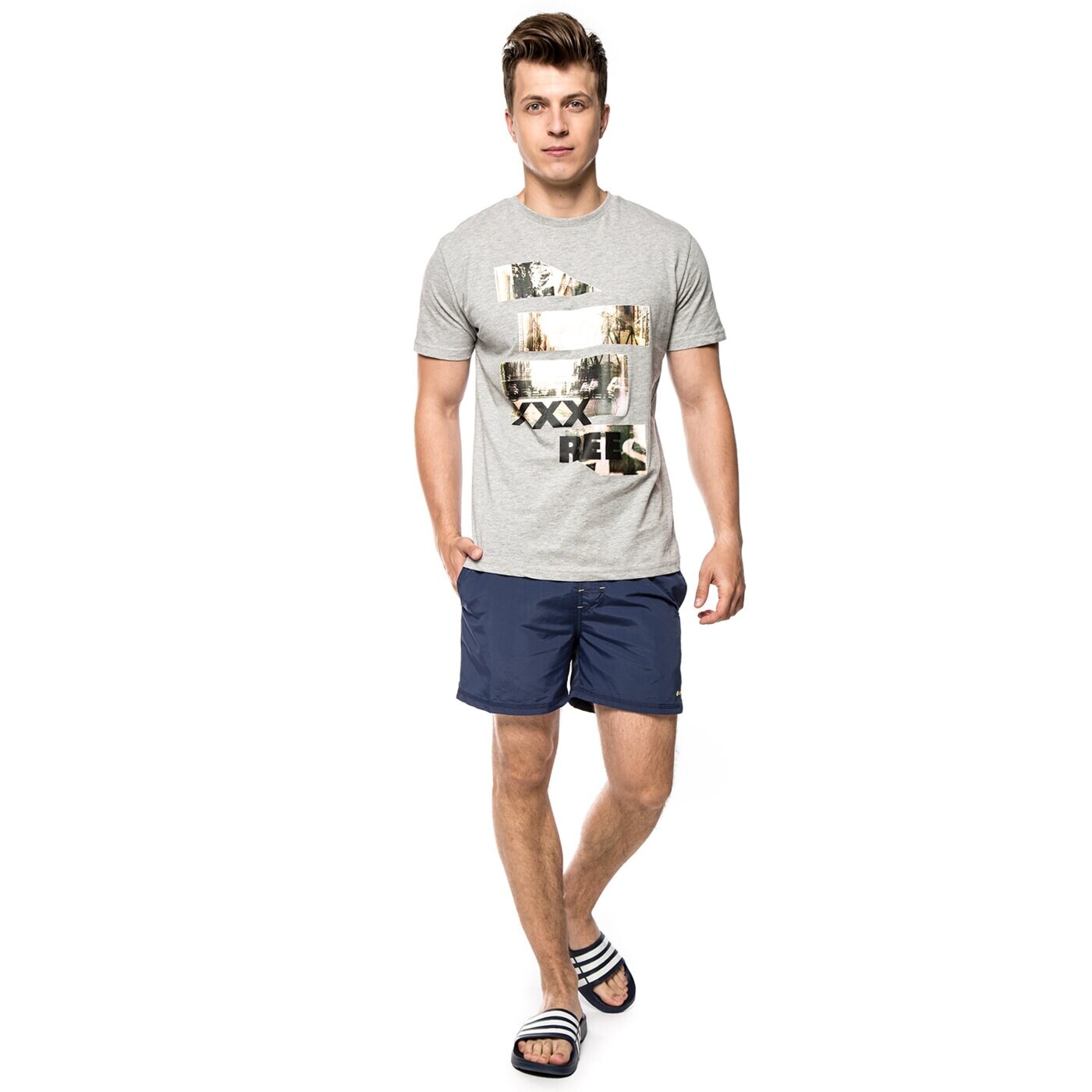 Koszulka męska FEEWEAR T-SHIRT SAMOS fw16tsmpr074 kolor szary