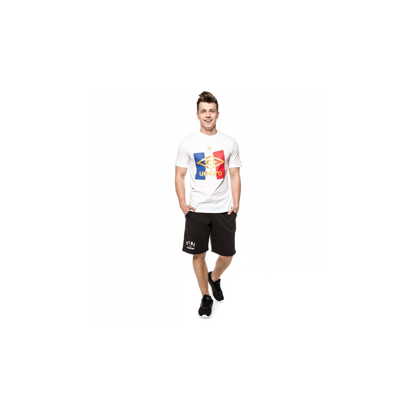 Koszulka męska UMBRO T-SHIRT FLAG FRANCE 64182u002 kolor biały