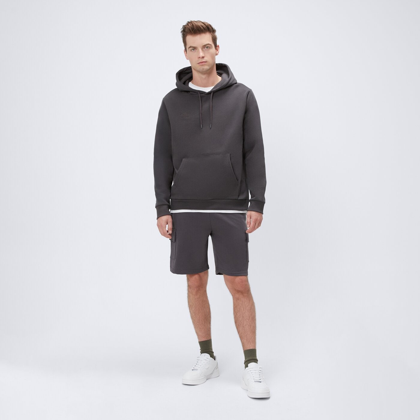 Bluza męska UMBRO BLUZA Z KAPTUREM BUHO ul125blm91002 kolor szary