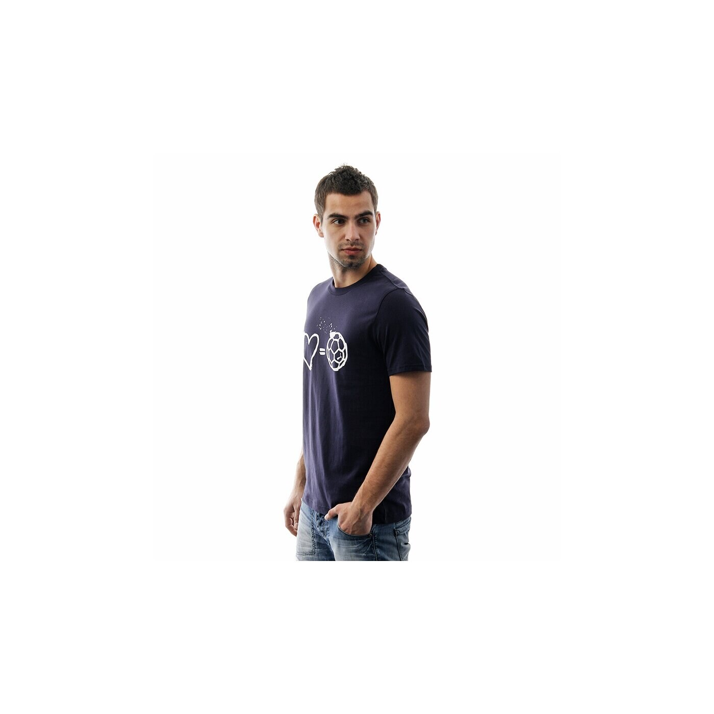Koszulka męska PUMA T-SHIRT SS LOVE=FOOTBALL 74314901 kolor granatowy