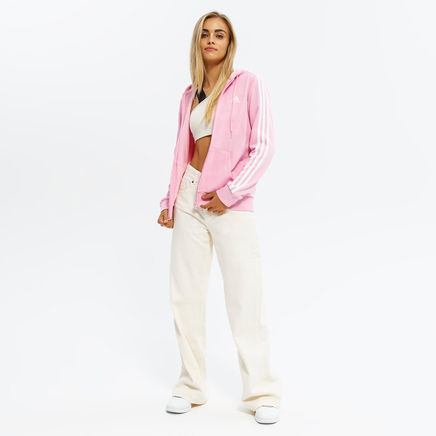 Bluza damska ADIDAS BLUZA ROZPINANA Z KAPTUREM W 3S FT FZ HD hl2059 kolor różowy