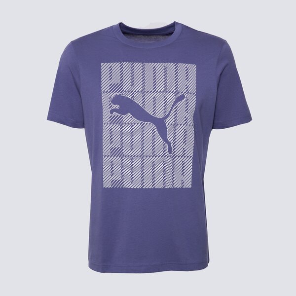 Koszulka męska PUMA T-SHIRT GRAPHICS PUMA WORDING 68482546 kolor niebieski