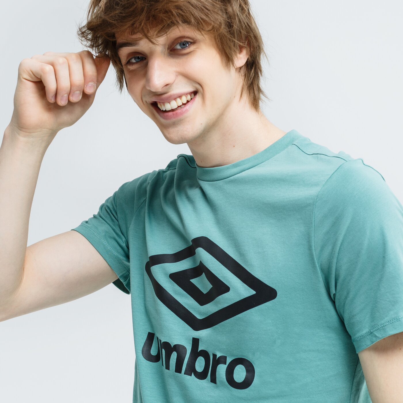 Koszulka męska UMBRO T-SHIRT FW LARGE LOGO COTTON 65352u-jgh kolor zielony