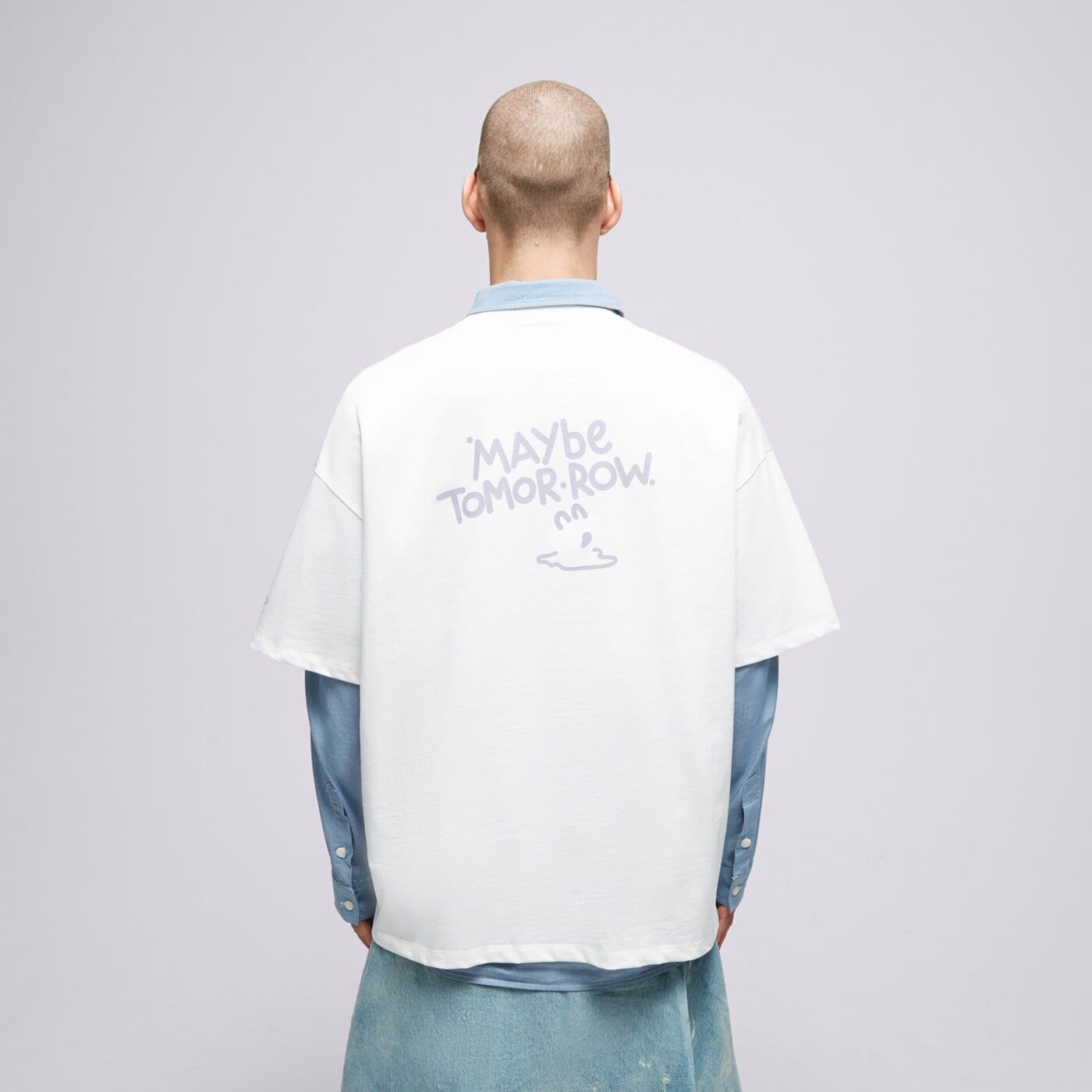 S.NOW JOB SIZEER T SHIRT “MAYBE”-NATURAL WHITE si123tsu50001 kolor biały