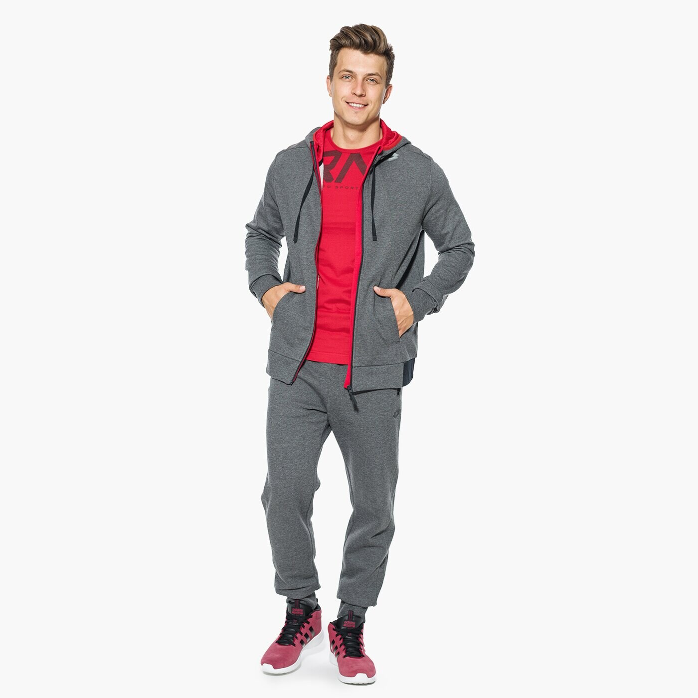 Koszulka męska LOTTO T-SHIRT SS BRYAN V PRT s8532 kolor czerwony