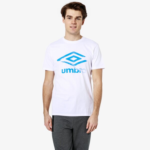 Koszulka męska UMBRO T-SHIRT SS INK GRAPHIC 65445u-gri kolor biały